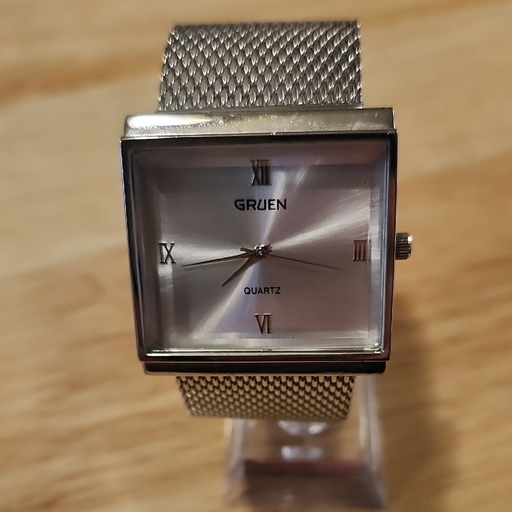 Vintage Gruen Silver Quartz Watch